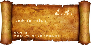 Lauf Arnolda névjegykártya